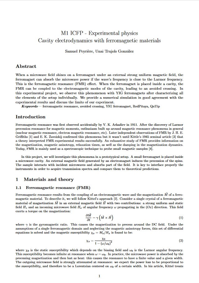 PDF ferromagnetic resonance